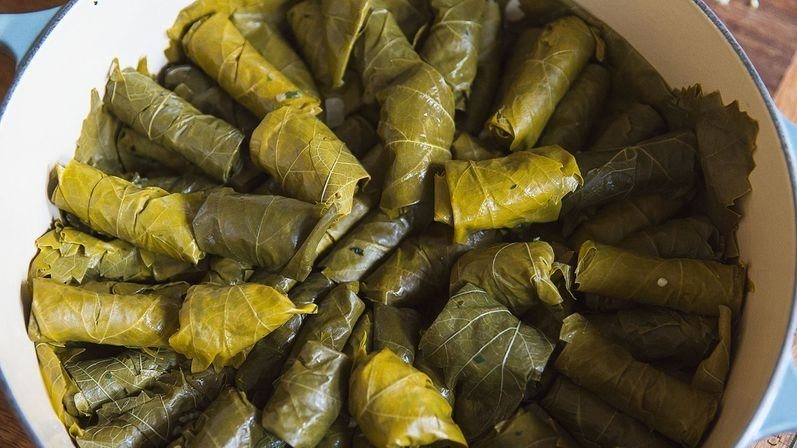 Greek Stuffed Grape Leaves With Rice and Herbs (Dolmadakia)