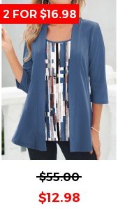 Plus Size Blue Fake 2in1 T Shirt