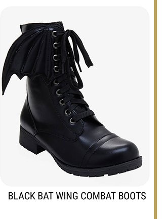 Black Bat Wing Combat Boots