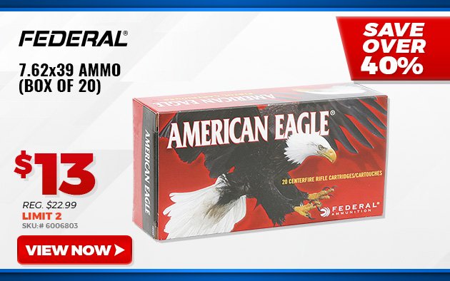 Federal 7.62x39 Ammo (Box of 20)