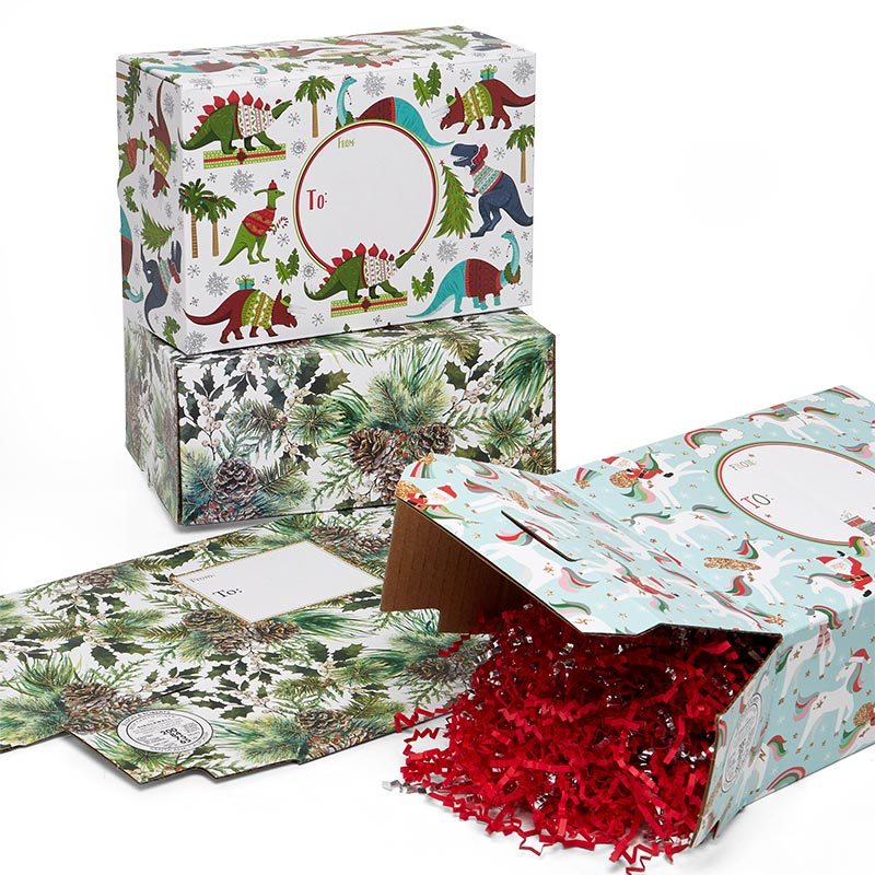 Christmas Patterned Mailing Boxes - 9-1/2' X 6-1/2