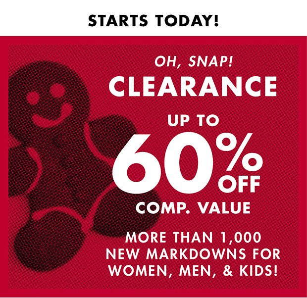 CLEARANCE UP TO 60% OFF