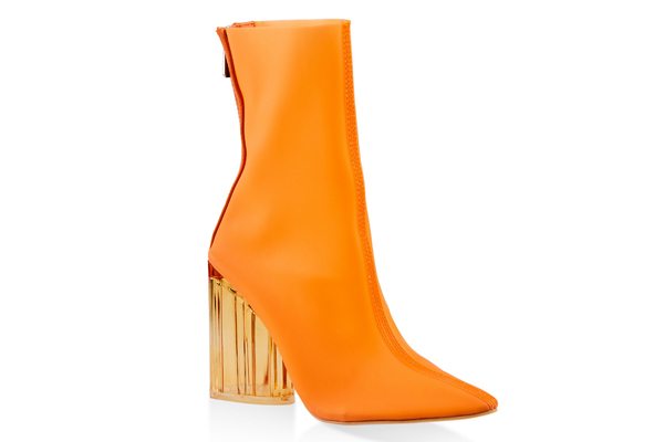 Lucite Block Heel Booties