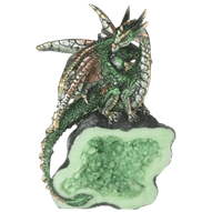 Emerald Green Dragon Crystal Statue