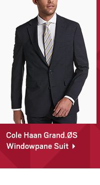 Cole Haan Grand.ØS Charcoal Windowpane Suit>