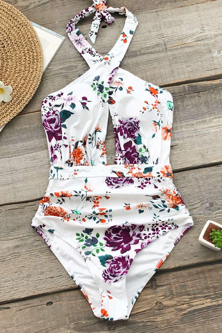 Rose Garden Wrap One-Piece Swimsuit
