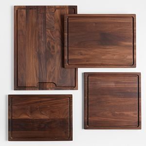 Crate & Barrel Reversible Walnut Wood Cutting Boards