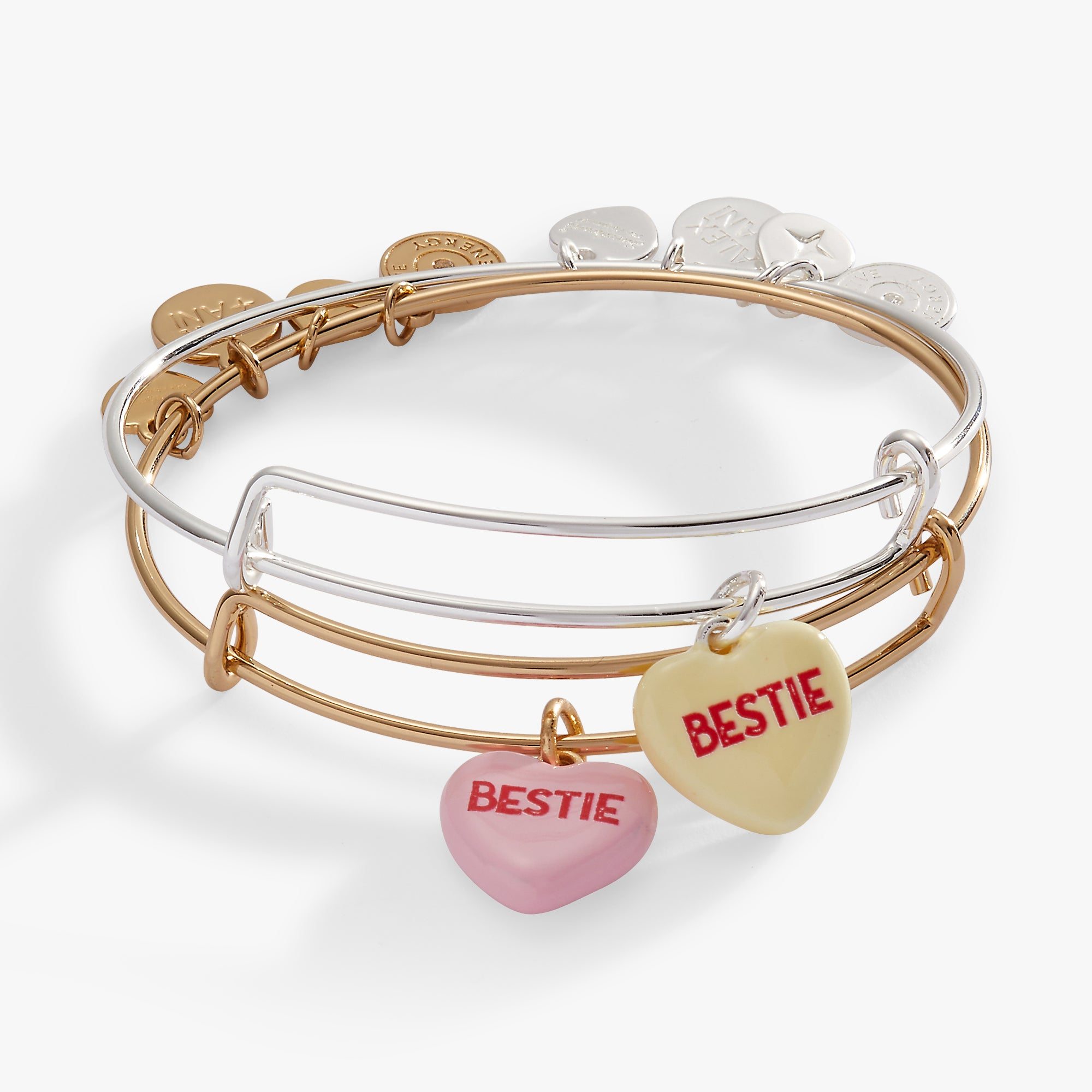 Image of Sweethearts® “Bestie” Set of 2 Charm Bangles