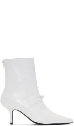 Dorateymur - White Groupie Knot Boots