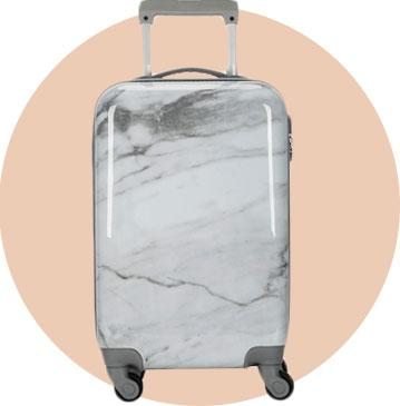 Marble White 22 Inch Suitcase