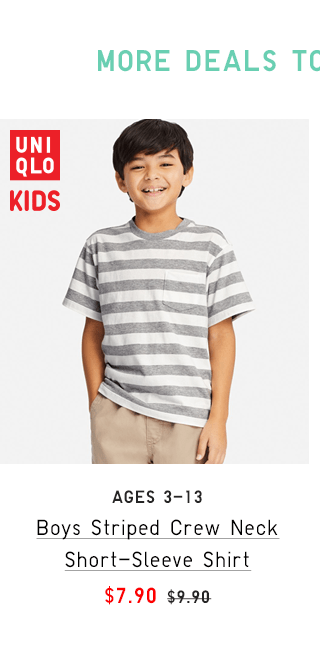 BOYS STRIPED CREW NECK SHORT-SLEEVE SHIRT $7.90 - SHOP WOMEN