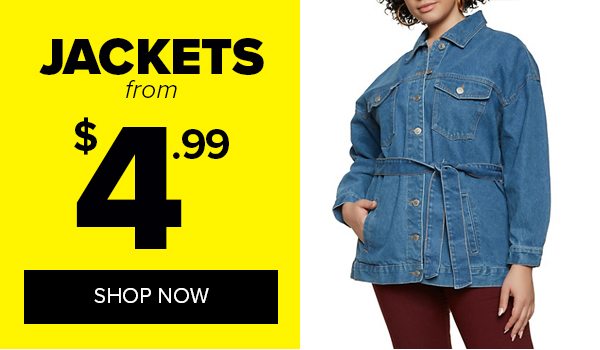 Shop Jackets from $4.99