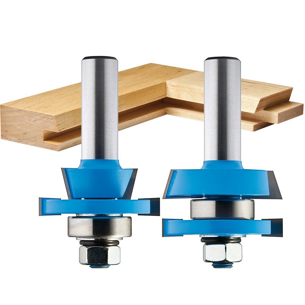 Rockler 2-Pc. Rail/Stile Shaker Cutter Router Bit Set - 1/2