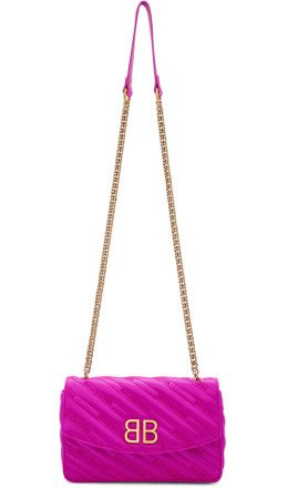 Balenciaga - Pink Satin Bb Chain Wallet Bag