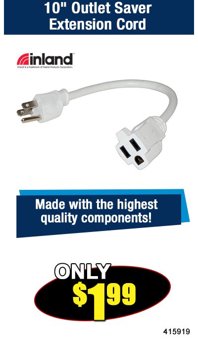 10 in. Outlet Saver Exension Cord