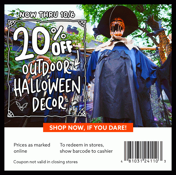 20% off outdoor Halloween decor