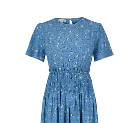 Ditsy floral midi dress with lenzing™ ecovero™ blue