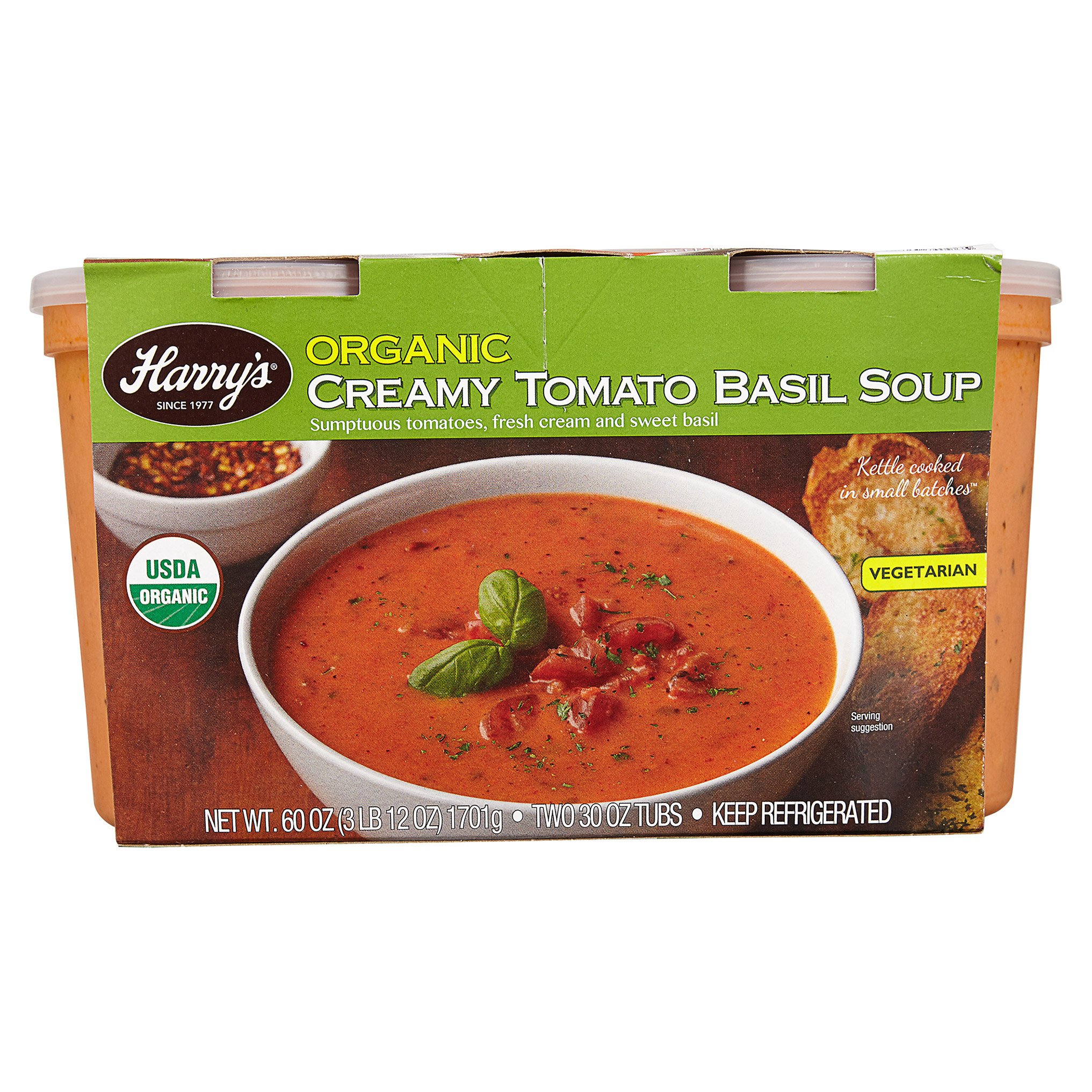 Harry's Organic Creamy Tomato Basil Soup, 2-Pack, 30 Ounces Each