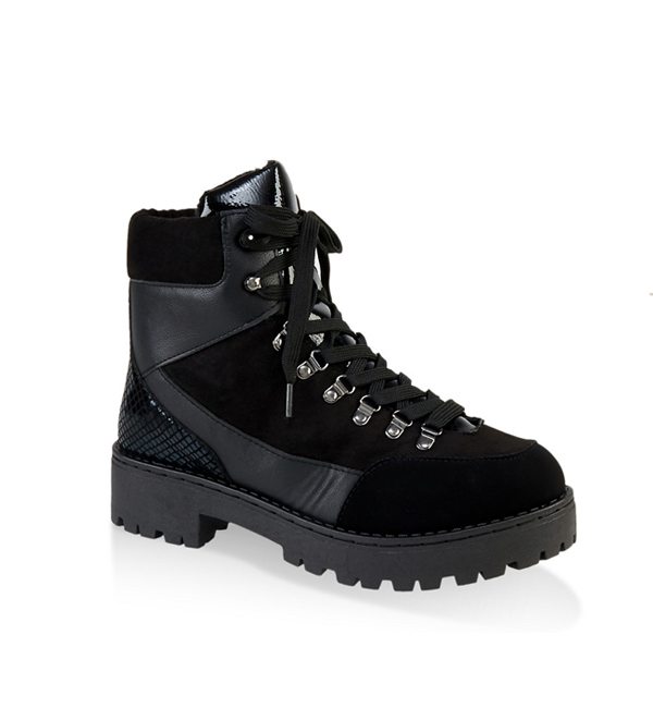 Lace Up Lug Sole Booties