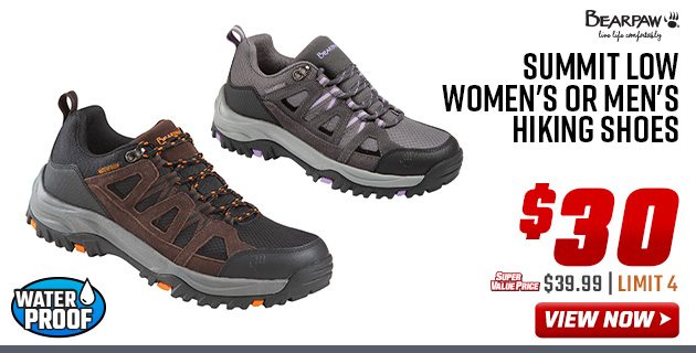 Bearpaw Summit Low Women's or Men's Hiking Shoes