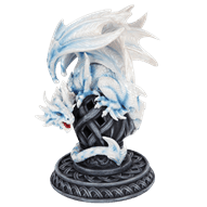 Coiled White Dragon Statue