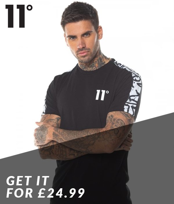 11 Degrees Apollo Pane T-Shirt - Black