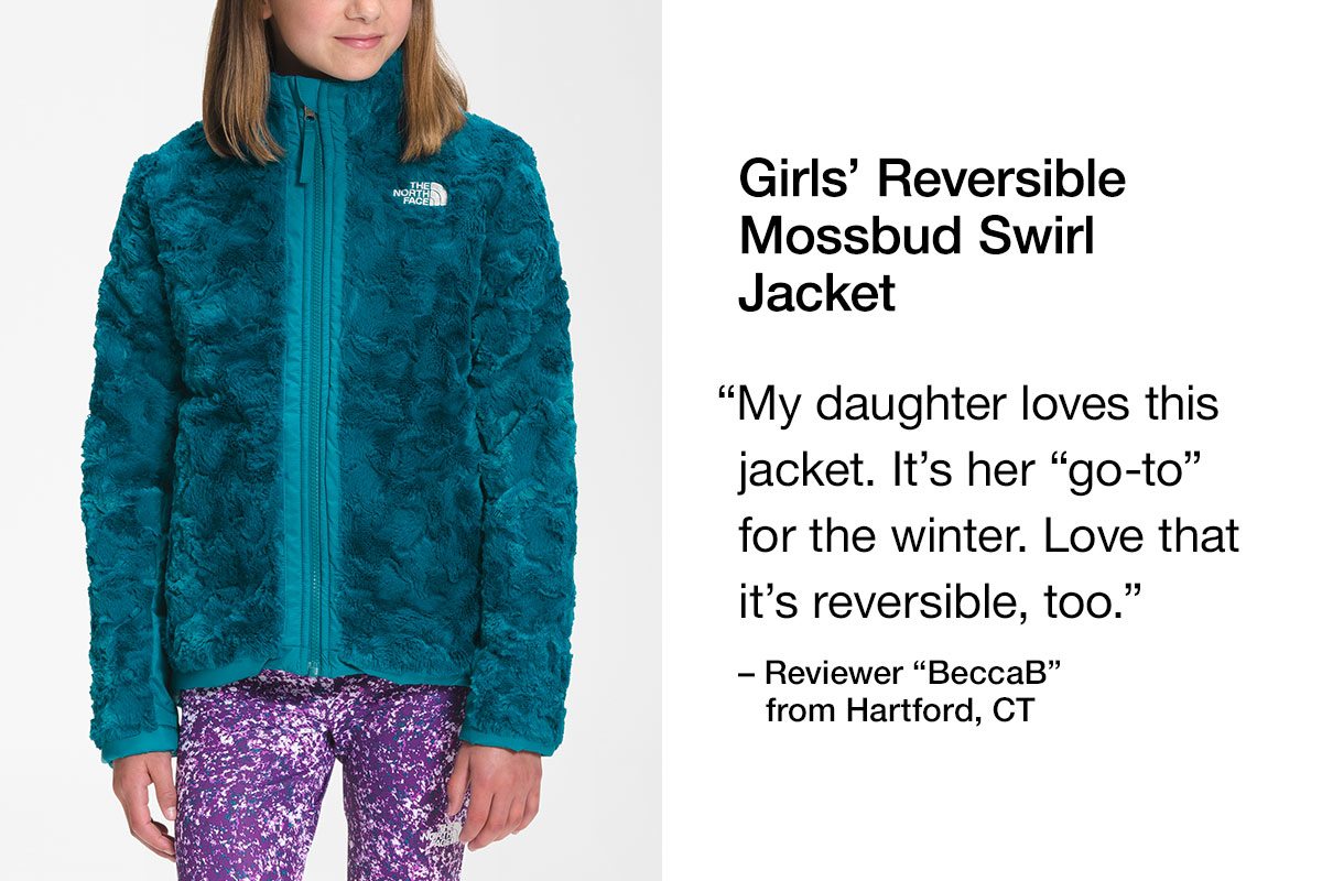 Girl's Reversible Mossbud Swirls Jacket. My daughter loves this jacket. It's her go-to for the winter. Love that it's reversible, too.