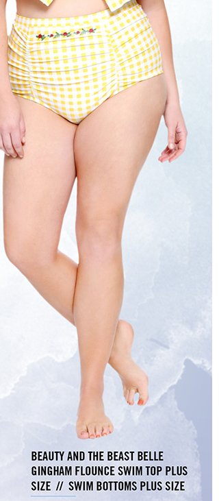 Belle Gingham Flounce Swim Bottoms Plus Size