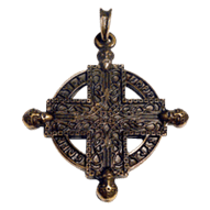 Old Norse Cross Pendant - Antique Brass Finish