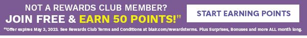 NOT A REWARDS CLUB MEMBER? JOIN FREE & EARN 50 POINTS! START EARNING POINTS