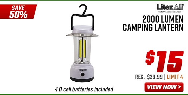 LitezAll 2000 Lumen Camping Lantern