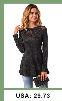 Keyhole Back Long Sleeve Round Neck T Shirt