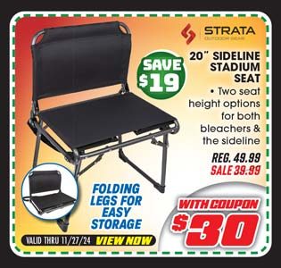 Strata Outdoor Gear 20'' Sideline Stadium Seat