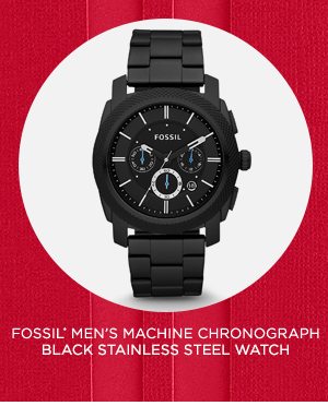 Fossil Mens Machine Chronograph Black Stainless Steel Watch