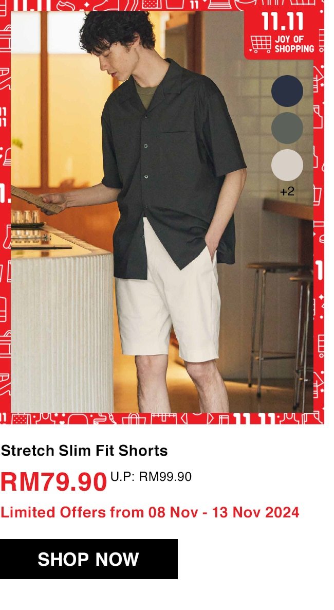 Stretch Slim Fit Shorts