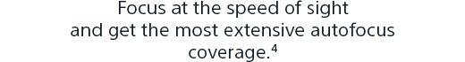 Focus at the speed of sight and get the most extensive autofocus coverage.(4)
