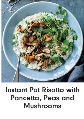 Instant Pot Risotto with Pancetta, Peas and Mushrooms