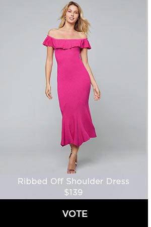 Ribbed Off Shoulder Dress $139