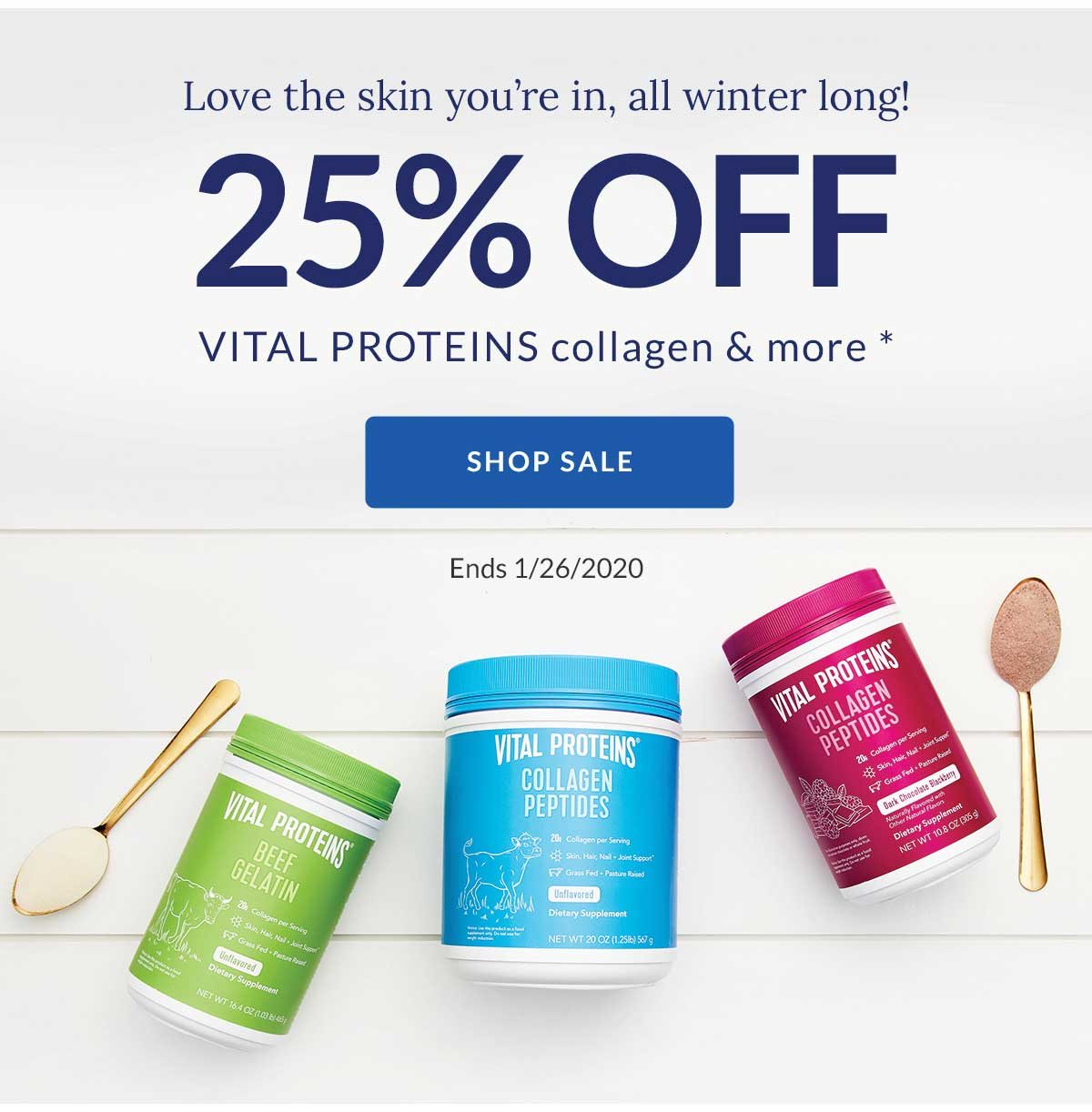 25% off vital proteins collagen & more | shop sale | ends 1/26/2020