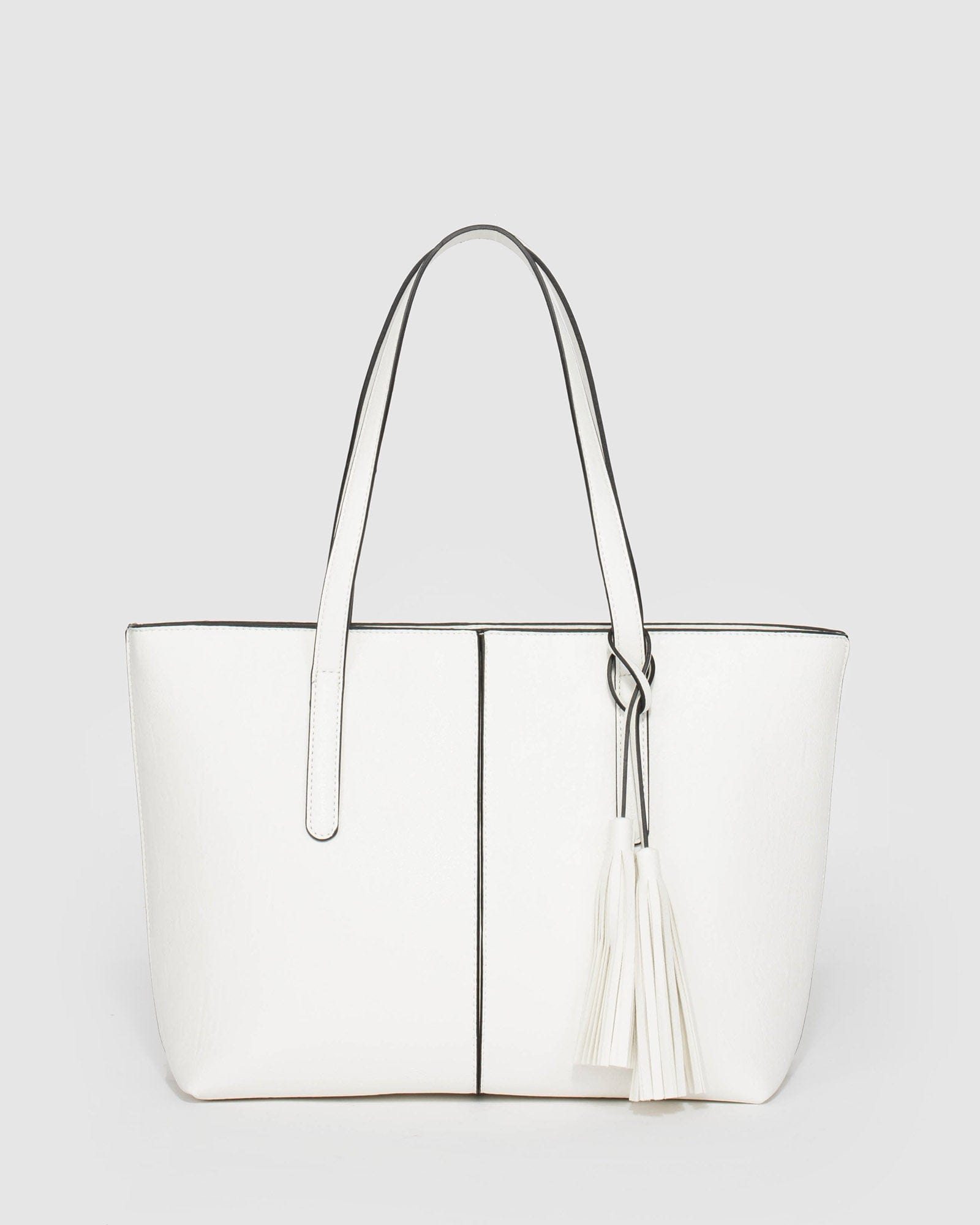 Image of White Yesenia Tassel Tote Bag