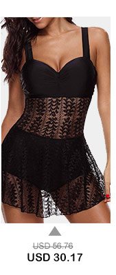 Cutout Back Wide Strap Black Swimdress and Panty