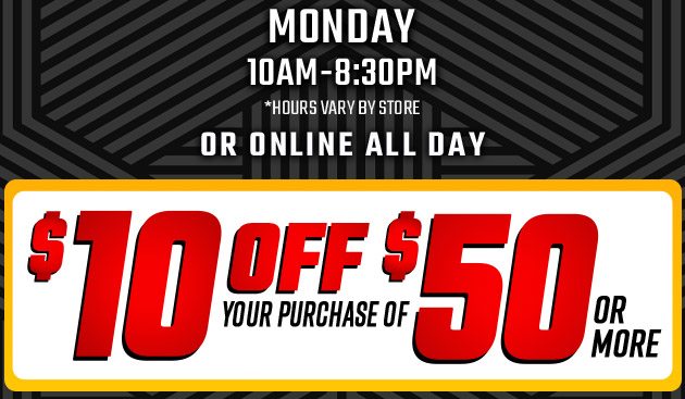 $10 off $50. Exclusions apply. Use code E241028