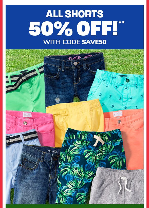 50% off All Shorts with code SAVE50