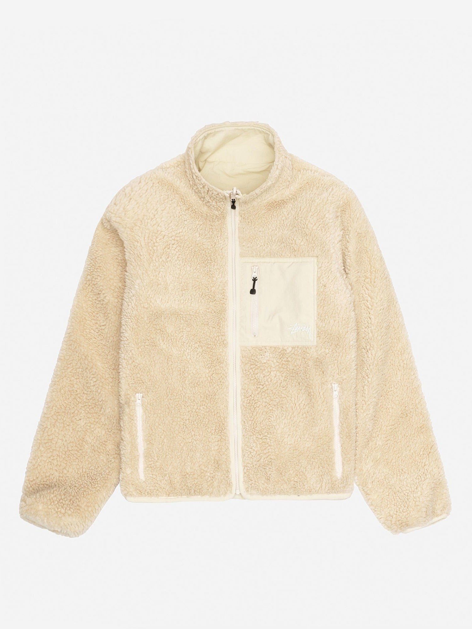 Image of Stussy Sherpa Reversible Jacket - Natural