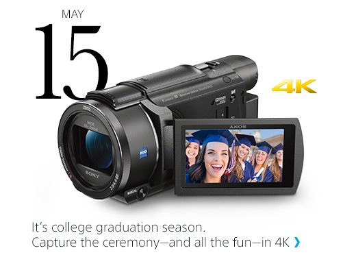 MAY 15 | It's college graduation season. Capture the ceremony—and all the fun—in 4k | Check out our 4K video cameras