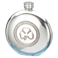 Circular Shamrock Flask