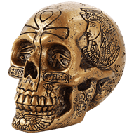 Golden Egyptian Hieroglyph Skull