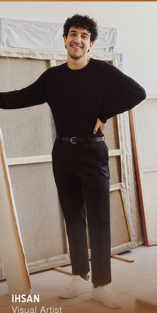 PDP4 - MEN EMRINO SWEATER, ITALIAN OILED LEATHER NARROW BELT, AND SLIM FIT CHINO PANTS