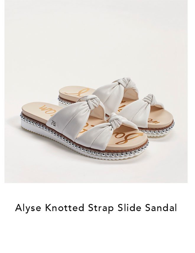 Alyse knotted 2024 strap slide sandal