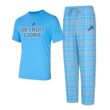 Men's Concepts Sport Blue/Gray Detroit Lions Vector T-Shirt & Flannel Pants Sleep Set